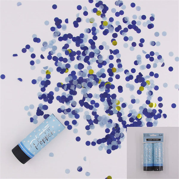 *2PK BLUE CONFETTI POPPER-10.6CM